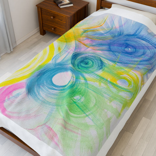 Celestial Heavenly Sounds Velveteen Plush Blanket