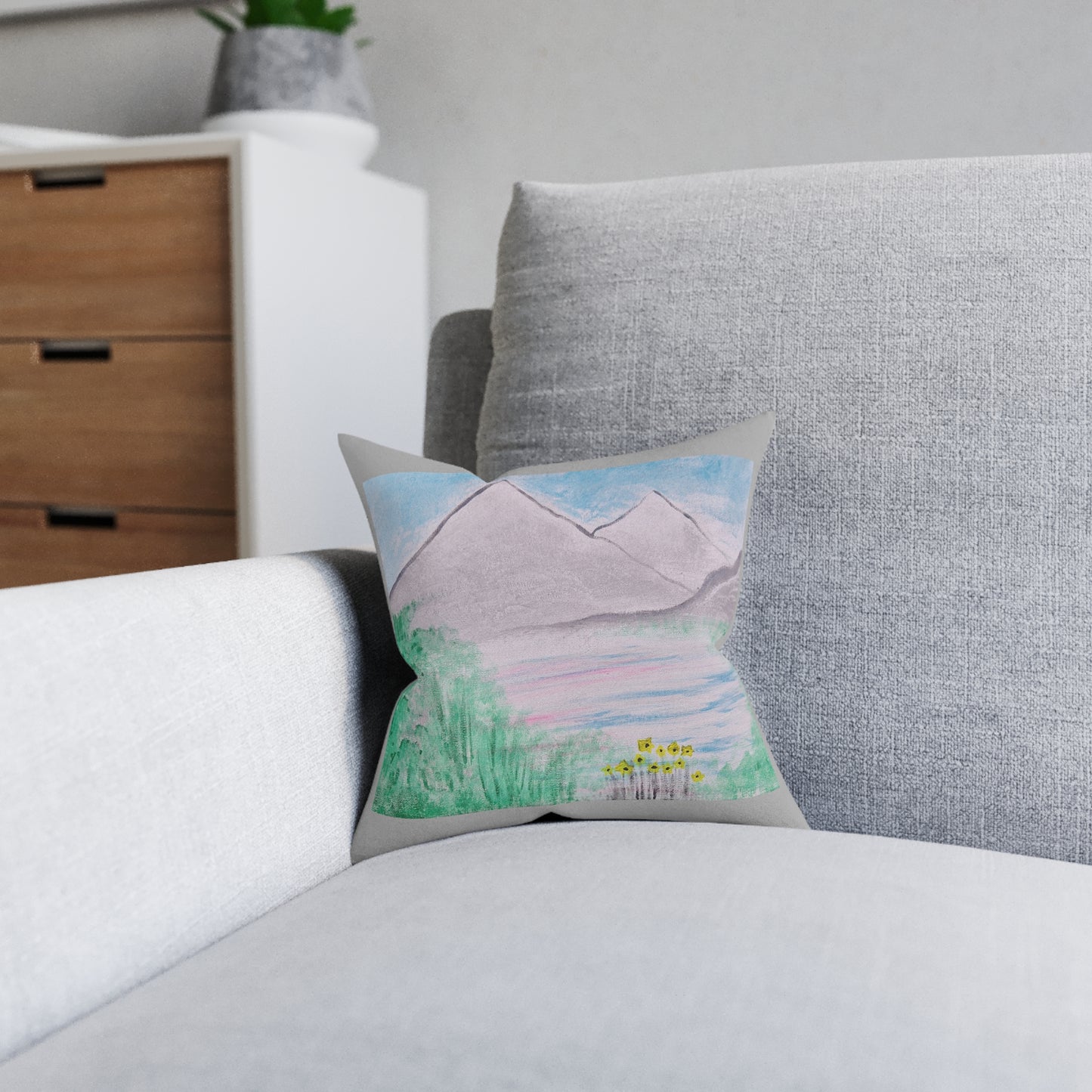 Moving Mountains Cushion (faux suede)