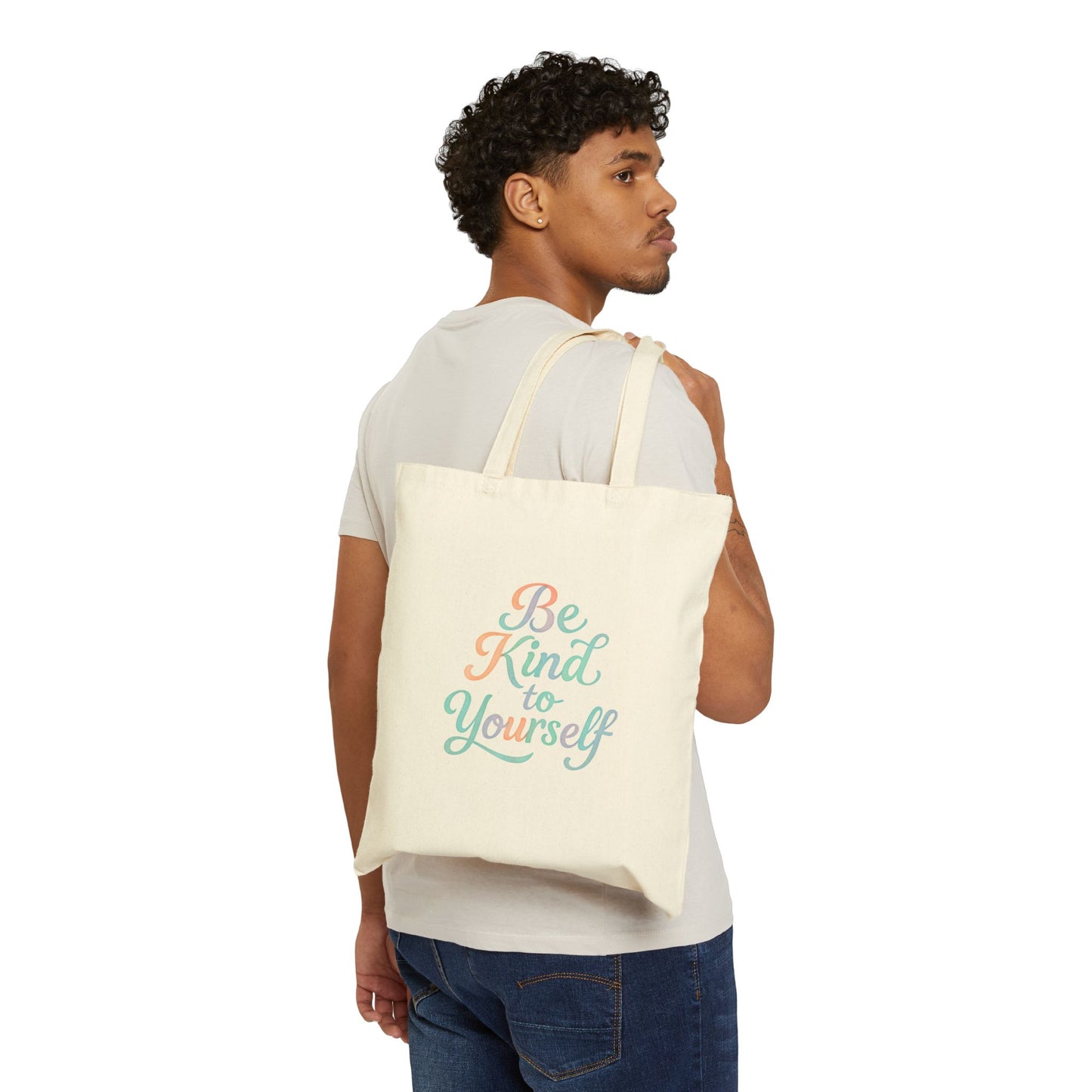 'Be Kind to Yourself' Cotton Canvas Tote Bag