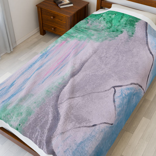 Moving Mountains Velveteen Plush Blanket