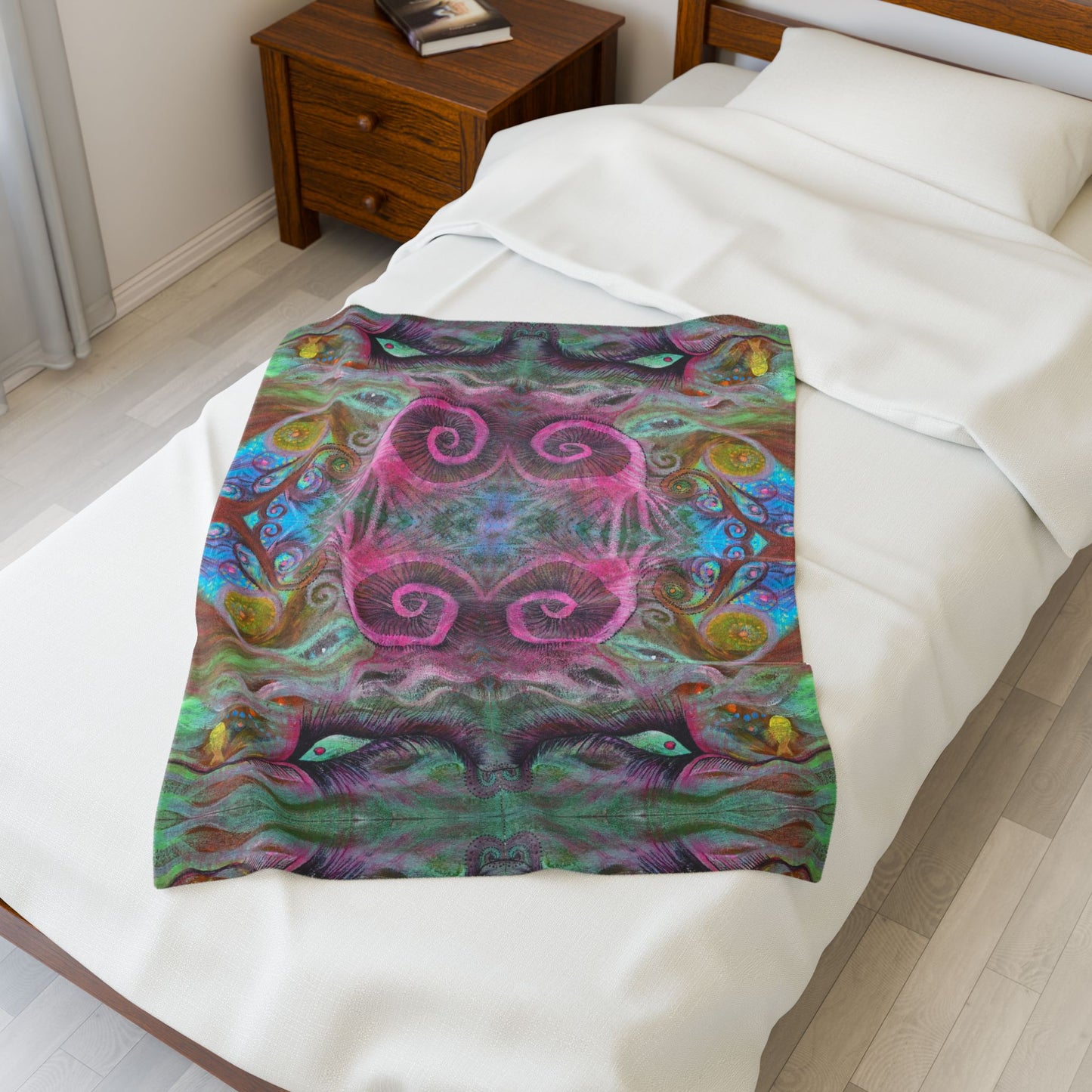 Feminine Freedom Velveteen Plush Kaleidoscope Blanket