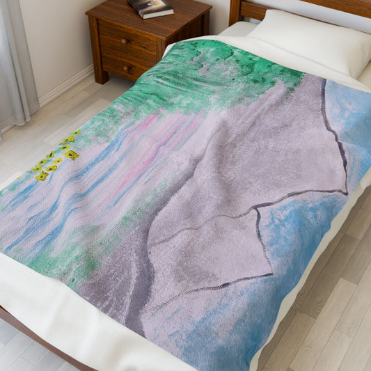 Moving Mountains Velveteen Plush Blanket