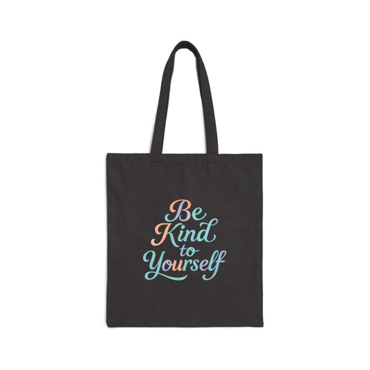 'Be Kind to Yourself' Cotton Canvas Tote Bag
