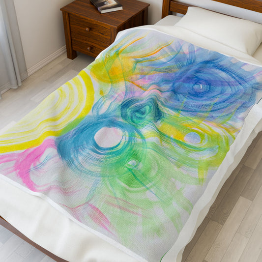 Celestial Heavenly Sounds Velveteen Plush Blanket